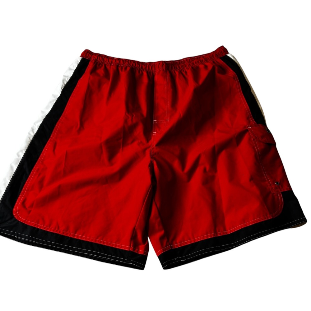 Spalding Athletic Men's Red Black White Shorts XL Workout Gym Swim Trunks